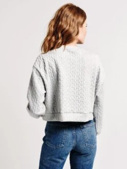 GLAM Quilted Cropped Pullover -Standrews Links Officials Store t1230 heathergreyalt3