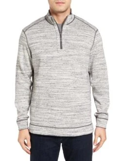 Tommy Bahama Men's Mixed Doubles Half-Zip Sweatshirt -Standrews Links Officials Store t215254 coalheatheralt2