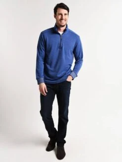 Tommy Bahama Men's Tobago Bay Half-Zip Sweatshirt -Standrews Links Officials Store t220158 dkcobaltheatheralt3