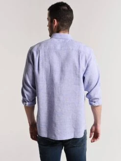 Tommy Bahama Men's Lanai Tides Stretch-Linen Shirt -Standrews Links Officials Store t319014 bluecovealt2