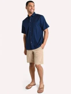 Tommy Bahama Catalina Twill Stretch Camp Shirt -Standrews Links Officials Store t321430 navyalt3