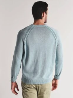 Tommy Bahama Men's Sun Up Sun Down Flip Crew Sweater -Standrews Links Officials Store t419613 aquaicealt2