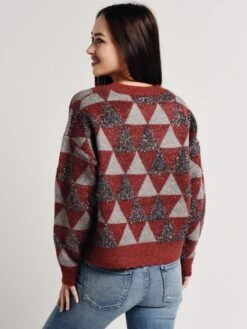 Arkco Triangle Pattern Knit Sweater -Standrews Links Officials Store th56820r redgreyalt3