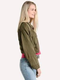 Pam & Gela Crop Cargo Jacket -Standrews Links Officials Store tn5008 armyalt2