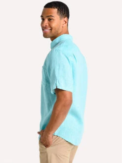 Tommy Bahama Men's Sea Glass Breezer Linen Camp Shirt -Standrews Links Officials Store tr310623 lawnchairalt1