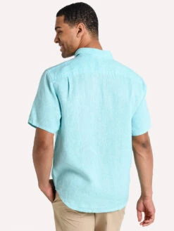 Tommy Bahama Men's Sea Glass Breezer Linen Camp Shirt -Standrews Links Officials Store tr310623 lawnchairalt2