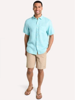 Tommy Bahama Men's Sea Glass Breezer Linen Camp Shirt -Standrews Links Officials Store tr310623 lawnchairalt3