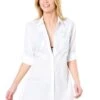 Tommy Bahama Women's Crinkle Cotton A-Line Boyfriend Shirt