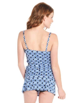 Tommy Bahama Women's Shibori Splash V-Front Tankini -Standrews Links Officials Store tsw61136t plungebluealt2