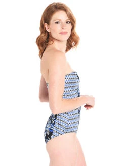 Tommy Bahama Women's Old Royal Bandeau One Piece Swimsuit -Standrews Links Officials Store tsw61607p oldroyalalt2