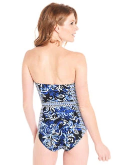 Tommy Bahama Women's Old Royal Bandeau One Piece Swimsuit -Standrews Links Officials Store tsw61607p oldroyalalt3