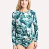 Tommy Bahama Women's Long Sleeve Twist Front Rashgaurd