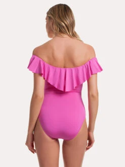 Trina Turk Key Solids Off The Shoulder Bandeau 1 Piece -Standrews Links Officials Store tt8bf11 shockingpinkalt1