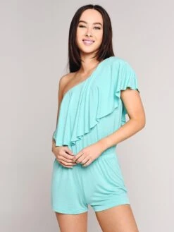 Trina Turk Sunshine Covers One Shoulder Romper