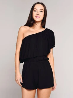 Trina Turk Sunshine Covers One Shoulder Romper -Standrews Links Officials Store tt8wk37 black 499a36cb b5d3 495b 9b18 8612b4113f76