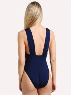 Trina Turk Getaway Solid Wrap Front One Piece -Standrews Links Officials Store tt9hb09 midnightalt3