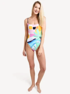 Trina Turk Mosaic Sunrise High Leg Maillot -Standrews Links Officials Store tt9t309 multialt1