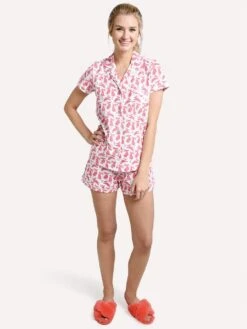 Roller Rabbit Women's Batik Bunny Polo Pajama Set -Standrews Links Officials Store w lnpj 007batik pinkalt1