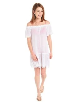 Eberjey Sea Breeze Deavon Coverup -Standrews Links Officials Store wc1618de whitealt1