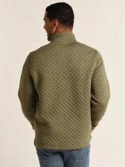 Oxford Linden Long Sleeve 1/4 Zip Pullover -Standrews Links Officials Store x21019 oliveheatheralt2