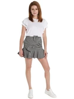 Do+Be Gingham Bow Mini Skirt -Standrews Links Officials Store y14936 blackalt1